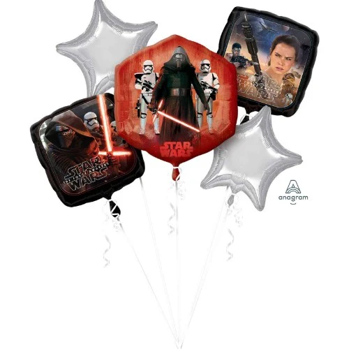 Foil Balloon - Bouquet Star Wars The Force Awakens Birthday  - (Pack of 5)