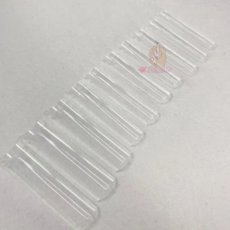 Color: Lavender - 500pcs Flat Square XXL Long Acrylic Nail Tips Flatter Straight Non C Curve Half Cover False Nails Tip Manicure Tool