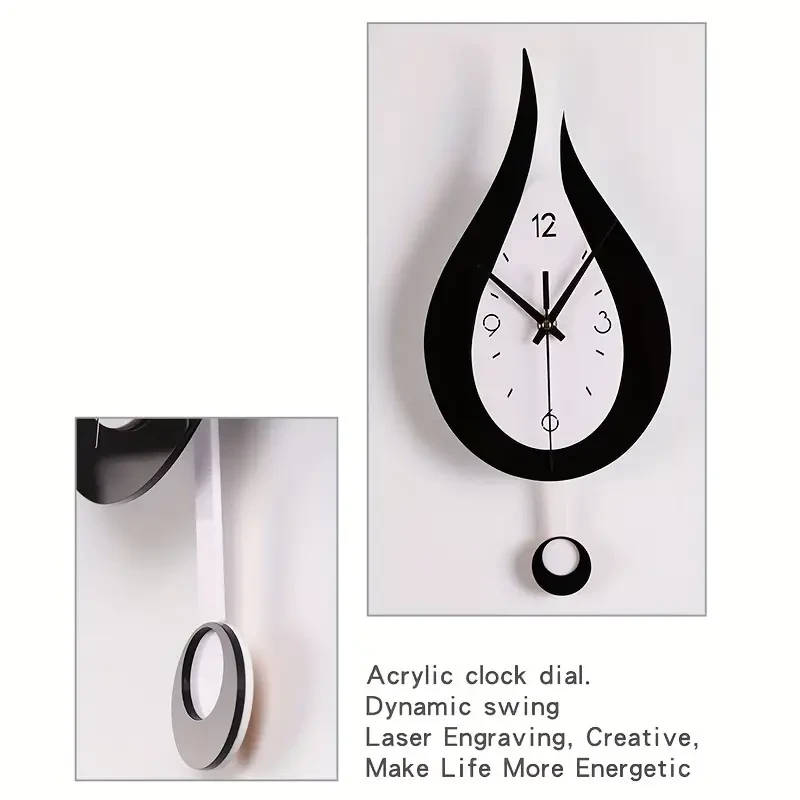Droplet Shaped Swinging Design Wall Clock