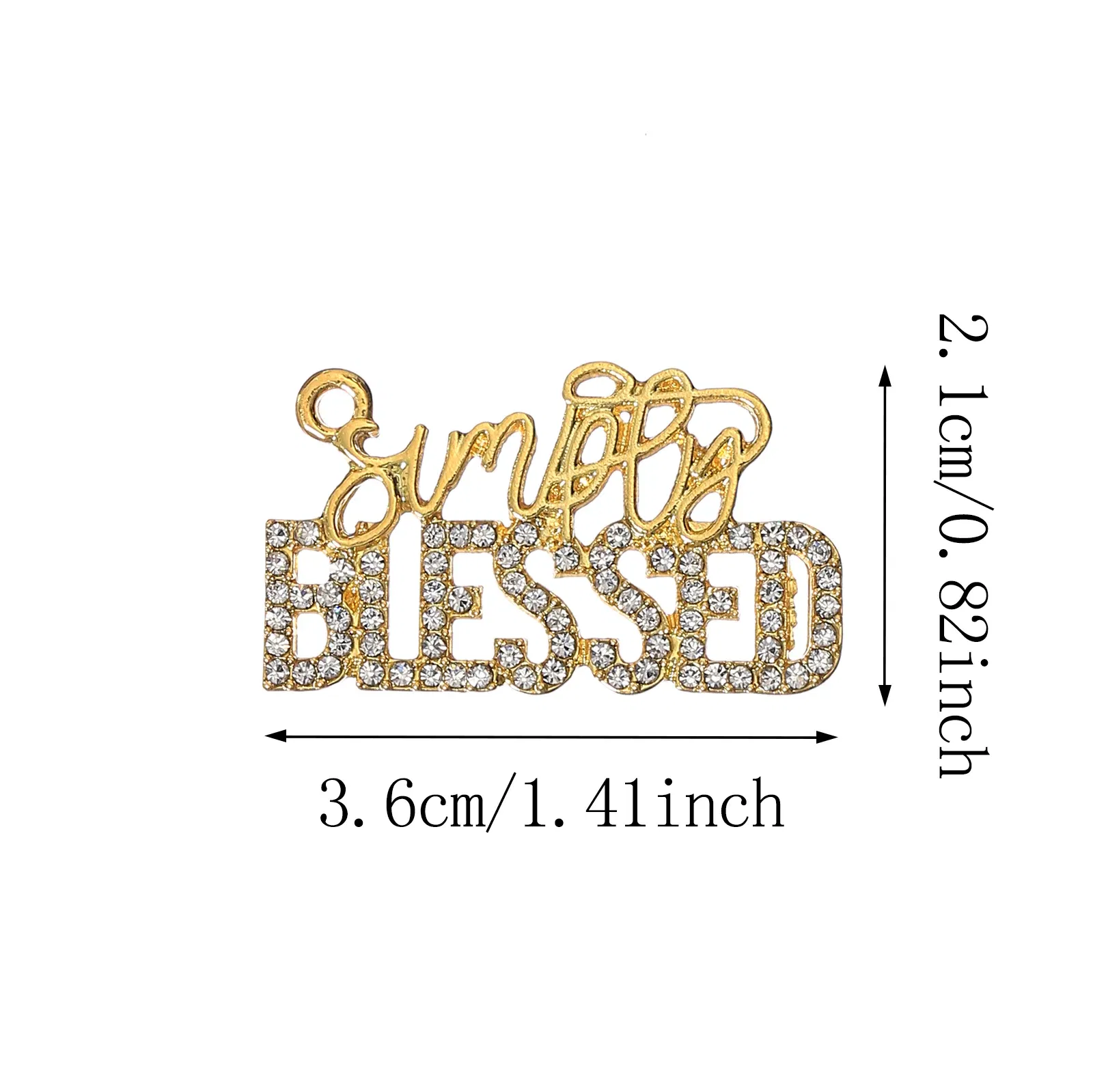 Metal color: Gold-color, Ships From: CHINA - 10pcs Rhinestone BLESSD Letter Charms for DIY Bracelet Bangle Making LTC0419-LTC0422