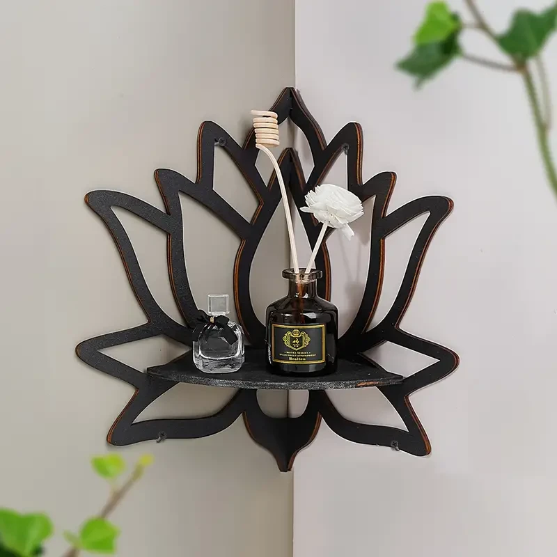 Floating Wooden Lotus Shape Display Shelf