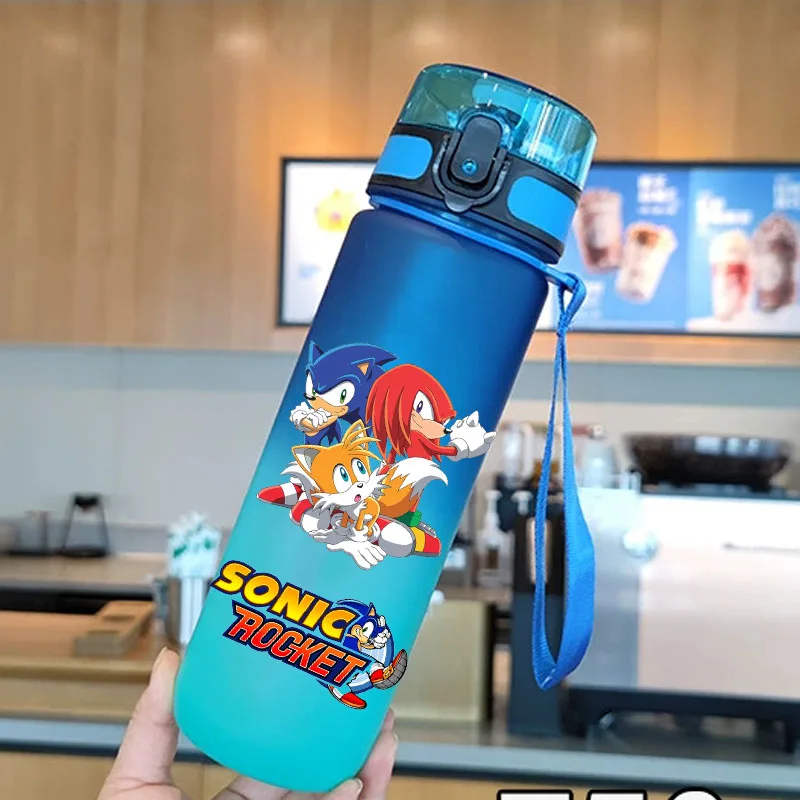 Color: WHITE - new Sonic the Hedgehog Frosted Progressive Color Water Child Cup Outdoor Large Capacity Sport Flip Cover Drinking Birthday gift