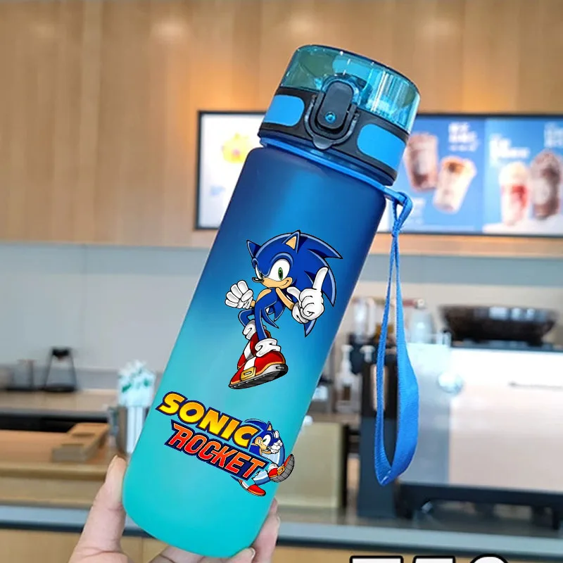Color: WHITE - new Sonic the Hedgehog Frosted Progressive Color Water Child Cup Outdoor Large Capacity Sport Flip Cover Drinking Birthday gift