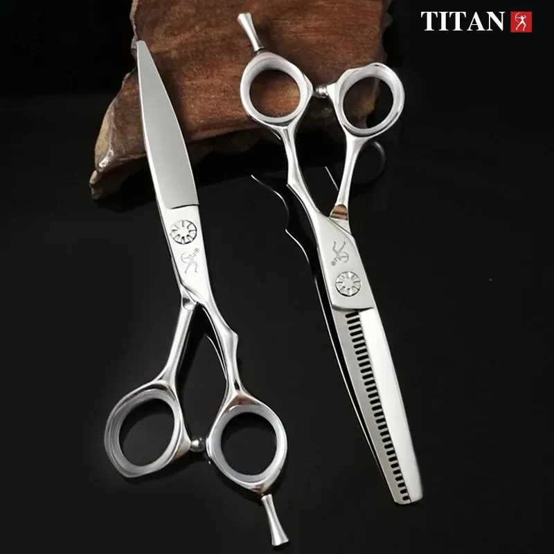 Color: Green - Titan high quality cutting scissors beard ball screw hand made sharp VG10 steel hair