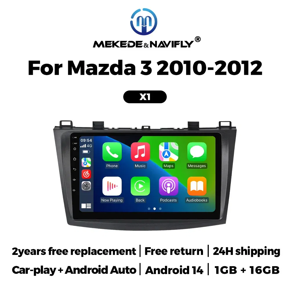 Color: green - Autoradio For Mazda 3 II For Mazda3 BL 2010-2012 Android 14 Car Radio Multimedia Player Head Unit Wireless Carplay Android Auto