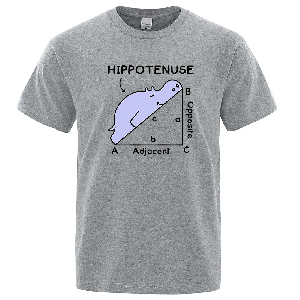 Color: Yellow, Size: XXXL - Hippotenuse Opposite Adjacent Funny Printed Men Women T Shirts Trigonometric Functions Cotton Short Sleeve Streetwear T-shirt