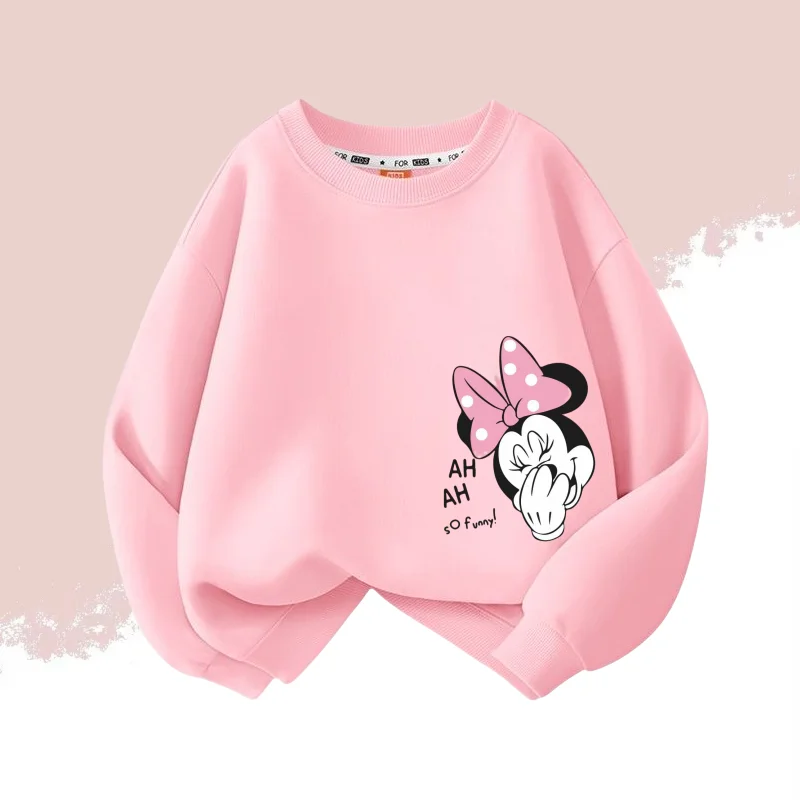 Color: black, Kid Size: 3T - Autumn Baby Girls Cotton Cloth Kid Boy Disney Minnie Printed Long Sleeve Sweatshirt Children Cartoon O-Neck Soft Breathable Top