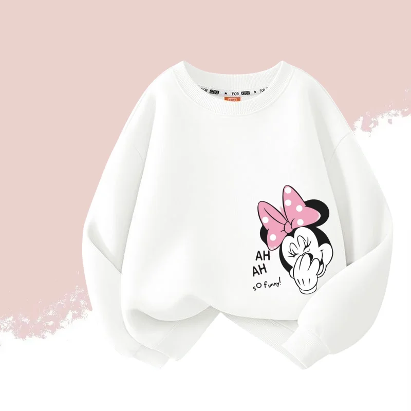 Color: black, Kid Size: 3T - Autumn Baby Girls Cotton Cloth Kid Boy Disney Minnie Printed Long Sleeve Sweatshirt Children Cartoon O-Neck Soft Breathable Top