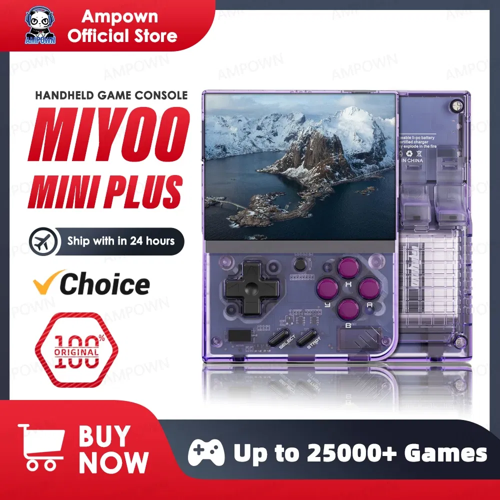 Color: Gold, Bundle: Bundle 2 - MIYOO Mini Plus Portable Retro Handheld Game Console V2 Mini+ IPS Screen Classic Video Game Console Linux System Children's Gift