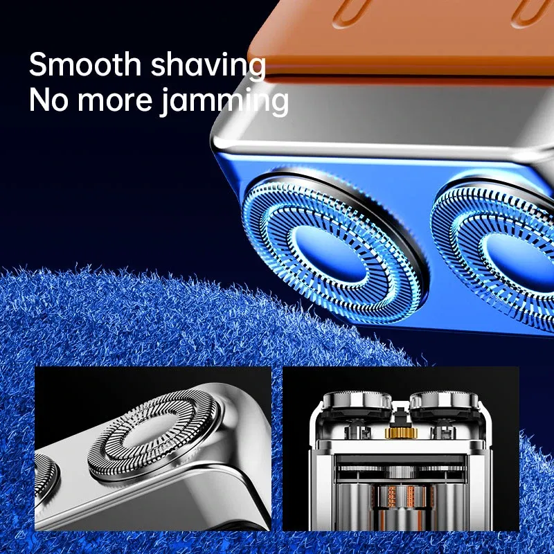 Color: Pink - Xiaomi Electric Smart Shaver Digital Display Mini Dual Blade Rechargeable Shaver Household Car Shaver Powerful Men's Gift Shaver