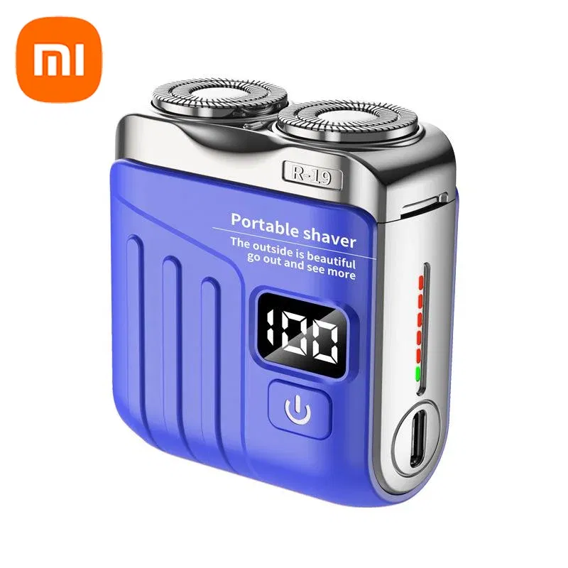 Color: Pink - Xiaomi Electric Smart Shaver Digital Display Mini Dual Blade Rechargeable Shaver Household Car Shaver Powerful Men's Gift Shaver