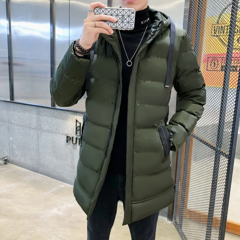 Color: GRAY, Size: M - 7xl Plus Size Padded Parkas Men Thick Warm Coats Solid Warm Cotton Long Coats Windbreaker Winter Outerwear 6xl Thermal Jacket