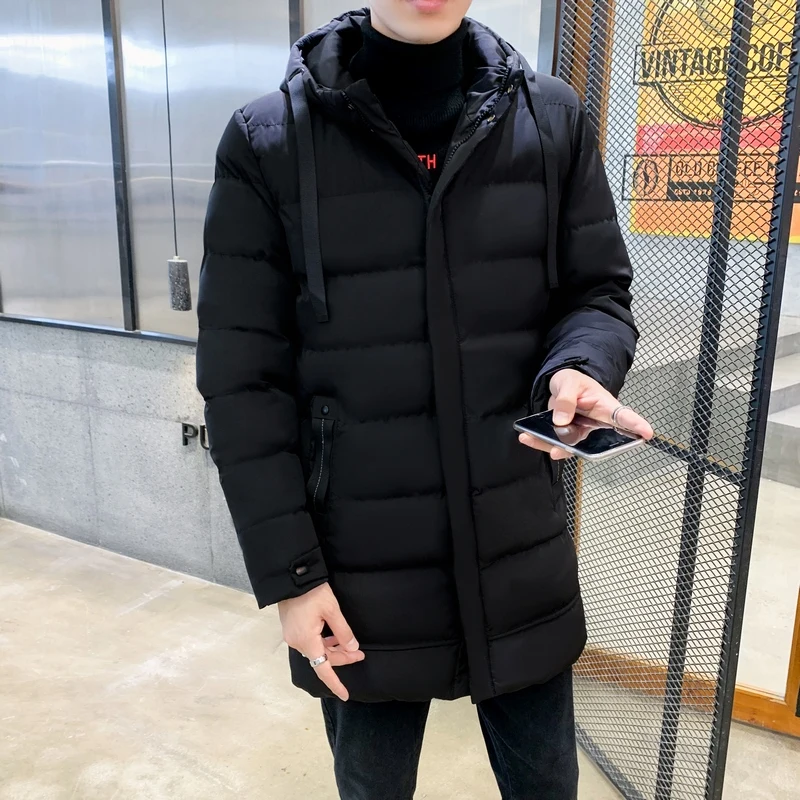 Color: GRAY, Size: M - 7xl Plus Size Padded Parkas Men Thick Warm Coats Solid Warm Cotton Long Coats Windbreaker Winter Outerwear 6xl Thermal Jacket