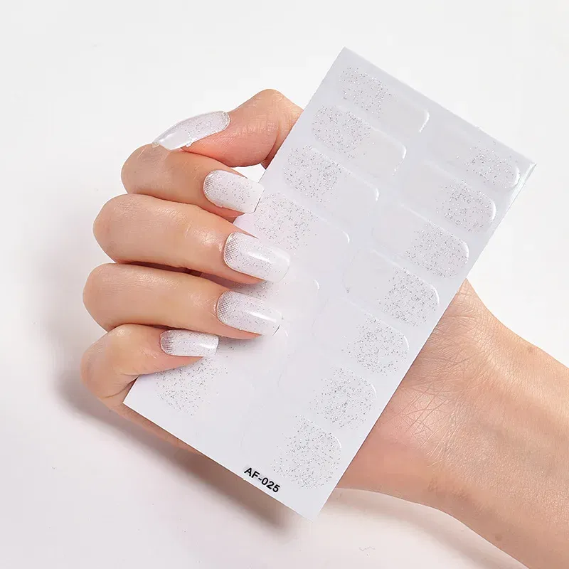 Color: Ice Blue - Nail Sticker set Self Adhesive Nail Sticker Nail Strips Nailart Sticker Sticker For Nails Foil Nail Art Stickers 2020 Shiny