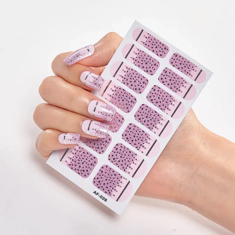 Color: Ice Blue - Nail Sticker set Self Adhesive Nail Sticker Nail Strips Nailart Sticker Sticker For Nails Foil Nail Art Stickers 2020 Shiny