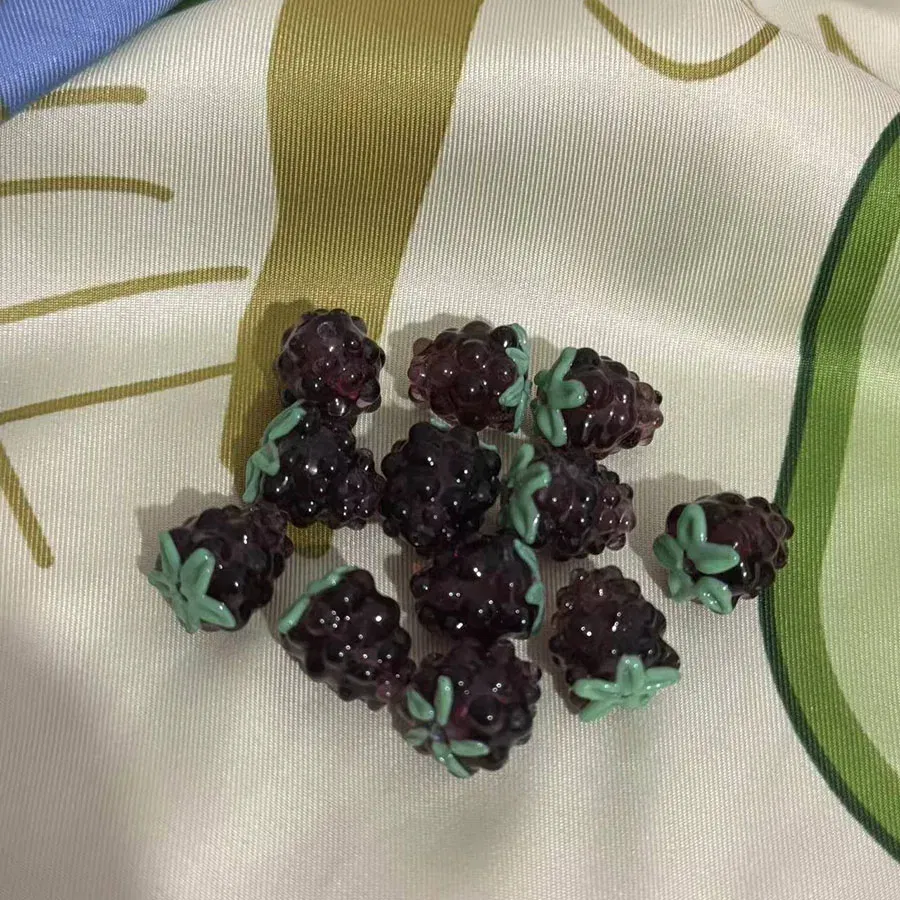 Color: black, Ships From: CHINA, Item Diameter: 12mm - DIY Mini Czech Glass Grape Beads Raspberry Pendant Accessory Bead