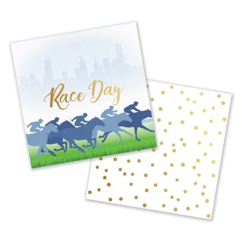 Race Day Hot Stamped Beverage Napkins - Bulk (50 units) - Pack of 50