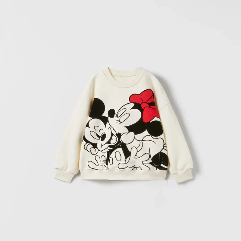 Color: Olive Drab, Kid Size: 12M - Spring New Mickey Sweatshirt Loose Fashion Long Sleeved Tops O-neck Children Baby Casual Hoodies Boys Clothing Cartoon Sweater