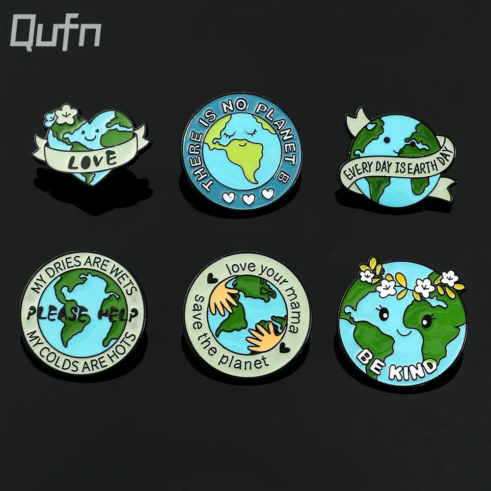 Metal color: Gold-color, Ships From: CHINA - Protect Your Home Enamel Pins "Save The Planet" Sign Green Wreath Home Brooch Protect Ecology Environment Accessories Badge