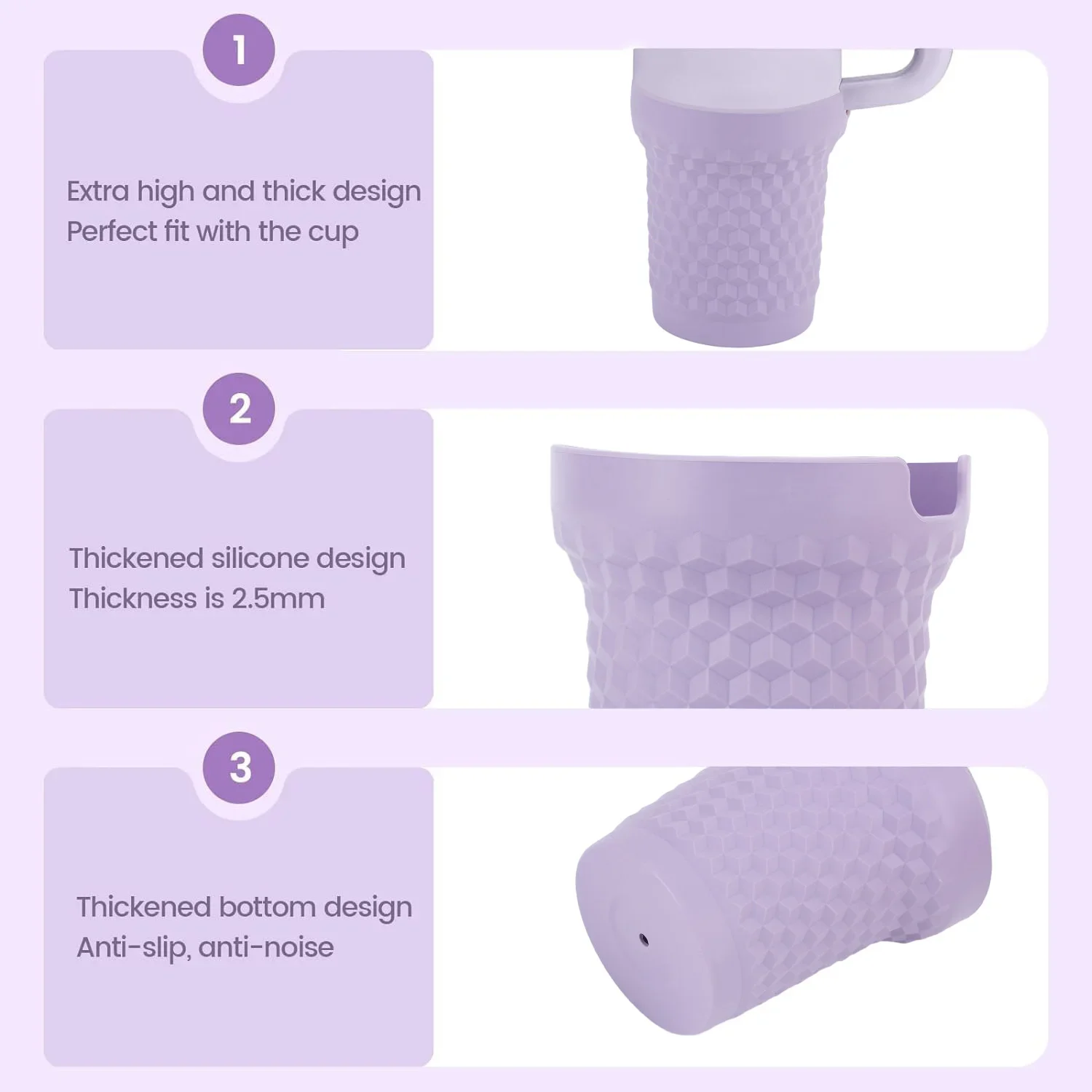 Color: light yellow - Silicone Boot for Stanley Quencher H2.0 FlowState Tumbler 40oz Cup Bottom Protector Sleeve
