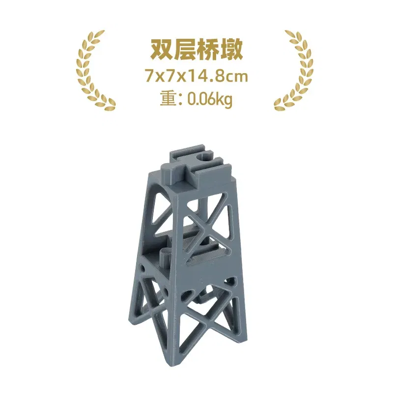 Color: green - Wooden Train Tracks Railway Toys Set Parking lot apron fire station gas station rotary crane Overpass Model for Kids Toys Gifts