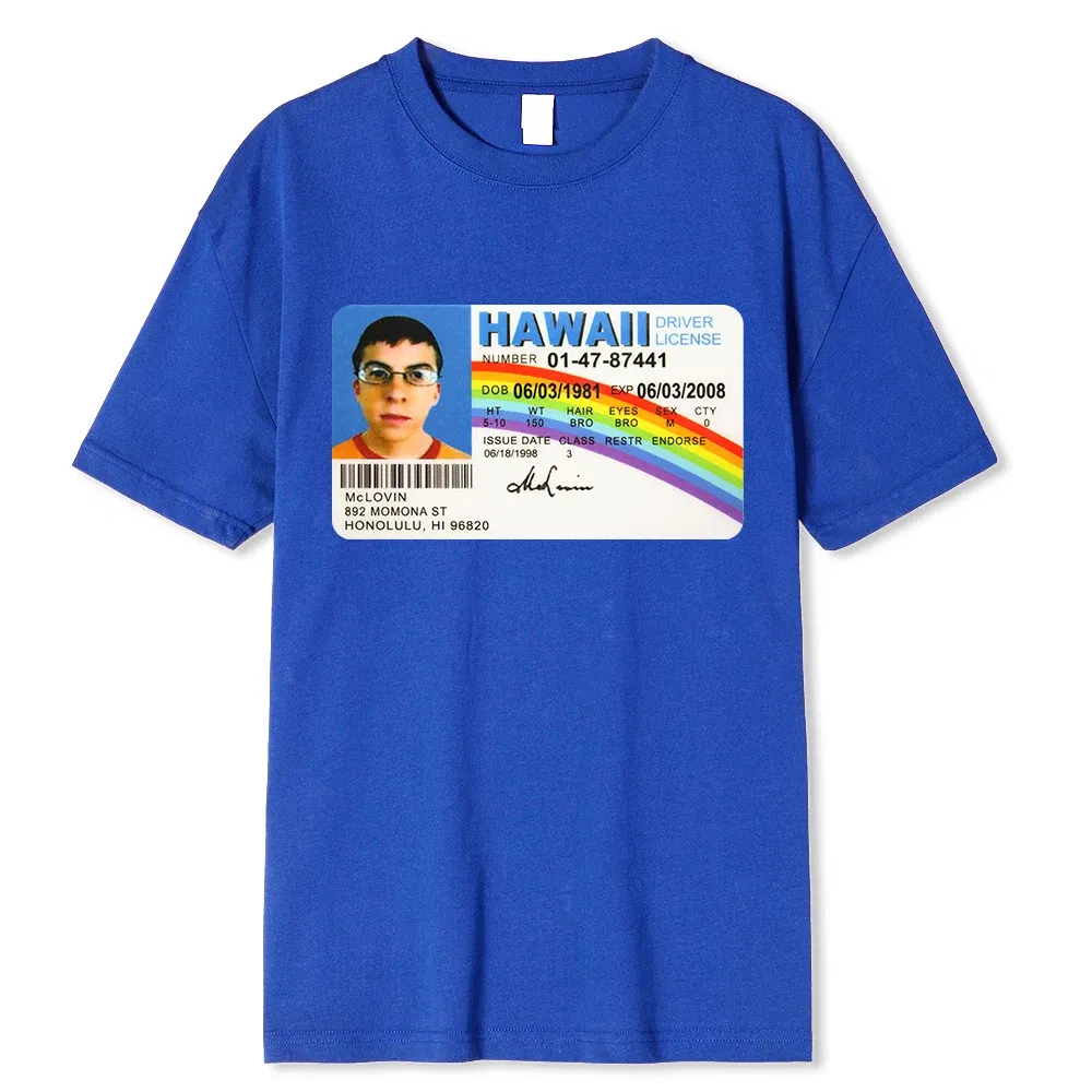 Color: Dark Grey, Size: XXXL - Homme t Shirt Summer Men t-Shirt Mclovin Id Card Superbad Geek Mens Cotton t-Shirt Unisex t-Shirt Teenagers Cool Soft Clothing