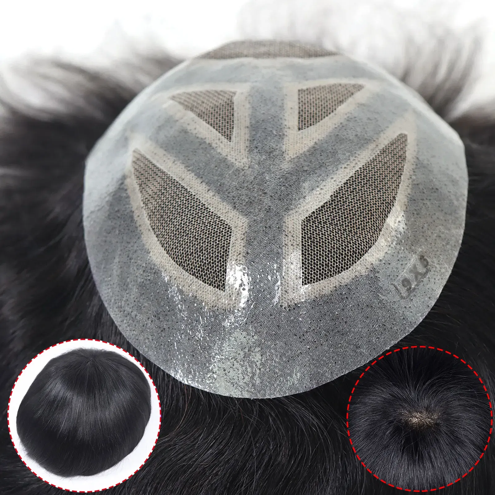 Toupee Color: 20#, Length: 6 inches, Toupee Size: 6x9 - 6*8/ 6*9/ 7*10/8*10 Lace With PU Toupee Men Breathable French Lace Front Men's Wig Human Hair Toupee Men's Replacement Systems