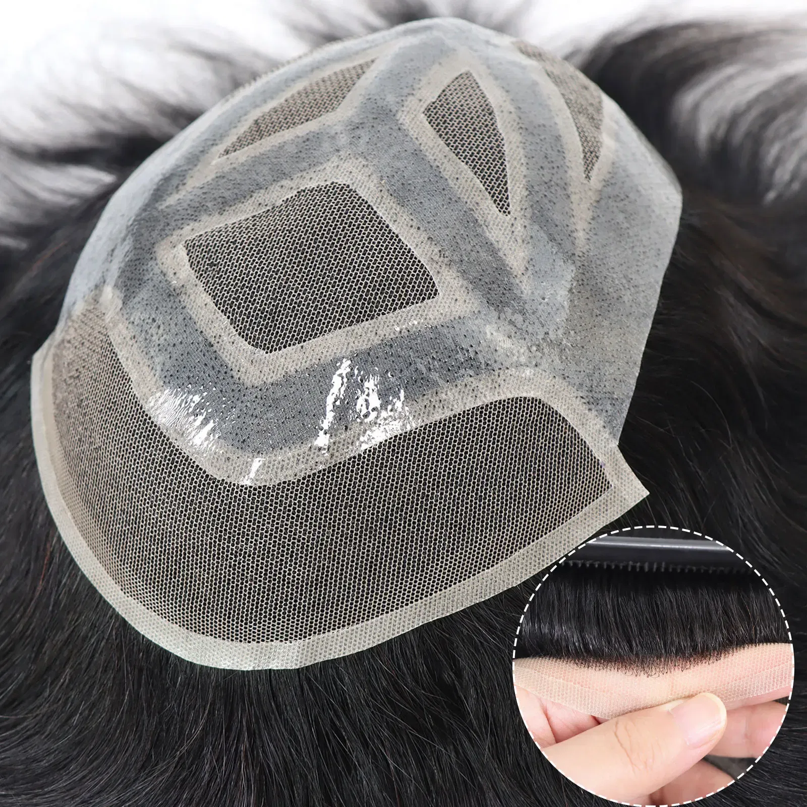 Toupee Color: 20#, Length: 6 inches, Toupee Size: 6x9 - 6*8/ 6*9/ 7*10/8*10 Lace With PU Toupee Men Breathable French Lace Front Men's Wig Human Hair Toupee Men's Replacement Systems