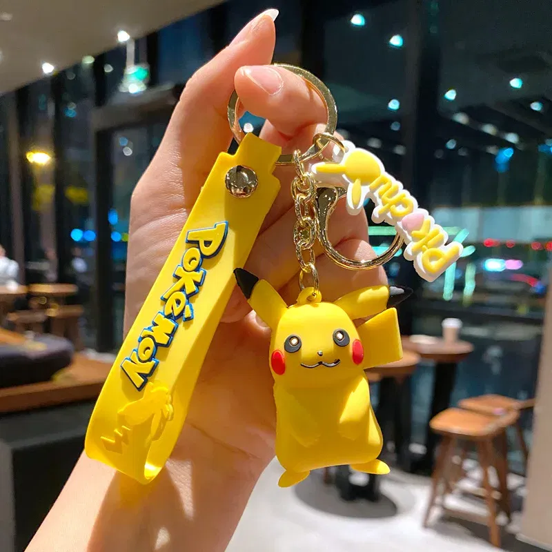 Color: GRAY, Size: 12cm - Pokemon Keychain Batch Pendant Pokemon Keyring Cute Pikachu Doll Bag Car Pendant for Birthday Kids Gift Toys Charm Bulk Gourd