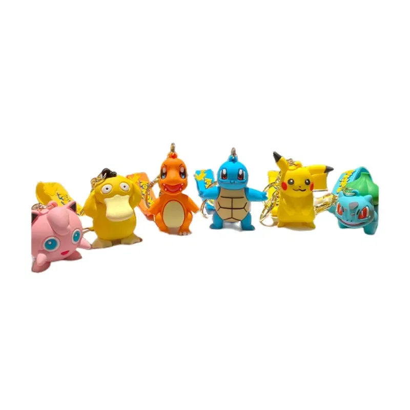 Color: GRAY, Size: 12cm - Pokemon Keychain Batch Pendant Pokemon Keyring Cute Pikachu Doll Bag Car Pendant for Birthday Kids Gift Toys Charm Bulk Gourd
