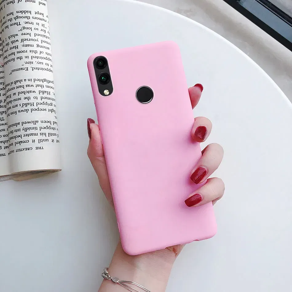 Color: Pink, Material: Neoprene - Matte Soft Fundas for Huawei Honor 8X 8A 8C 8S 9 9A 9X 9C 9S 10 10X 20 lite 20S Mate 10 20 lite Mate 20 Pro Silicone Phone Cases