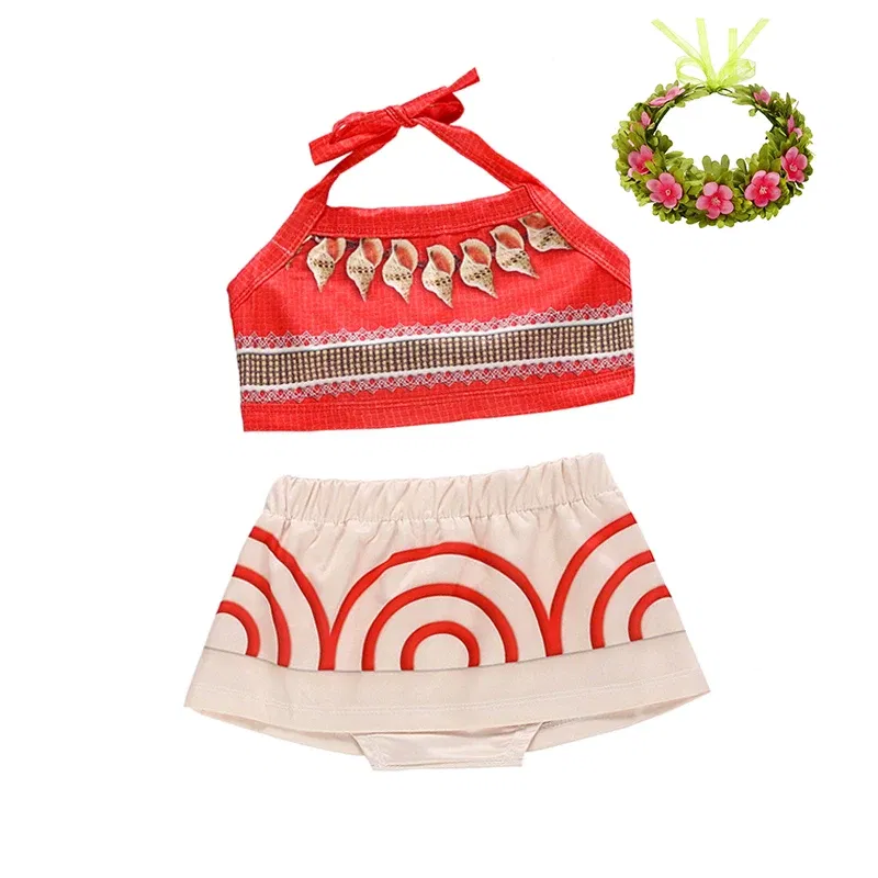 Color: Pink, Kid Size: 12 - Little Girls Dress up Moana Baby Kids Two Pieces Set Top +Pants Infant Vaiana Role Play Festival Princess Costume Casual Clothes