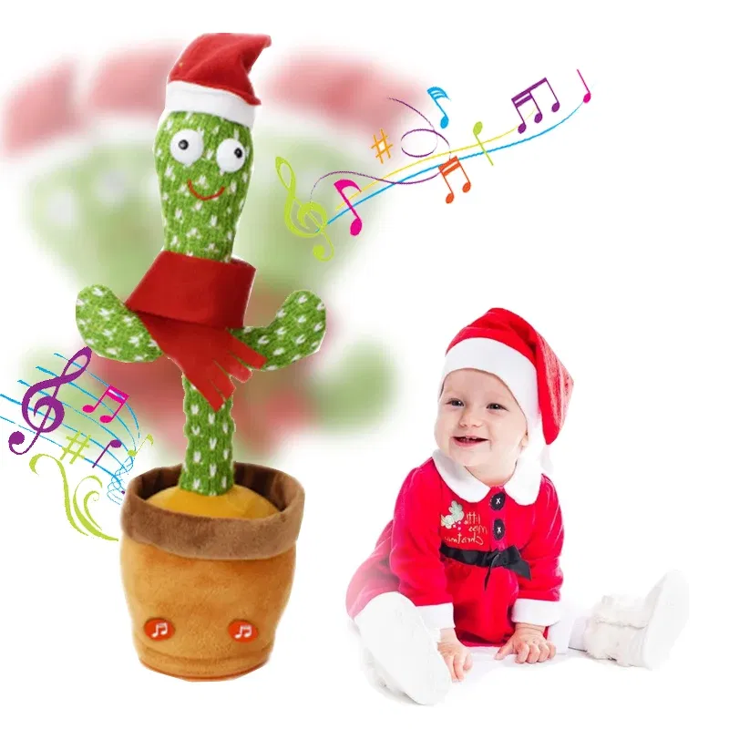 Color: black - Sunshine Cactu Children's Electronic Plush Toy Dancing and Talking Cactu Children's Birthday Party Christmas Gift with 120 Songs