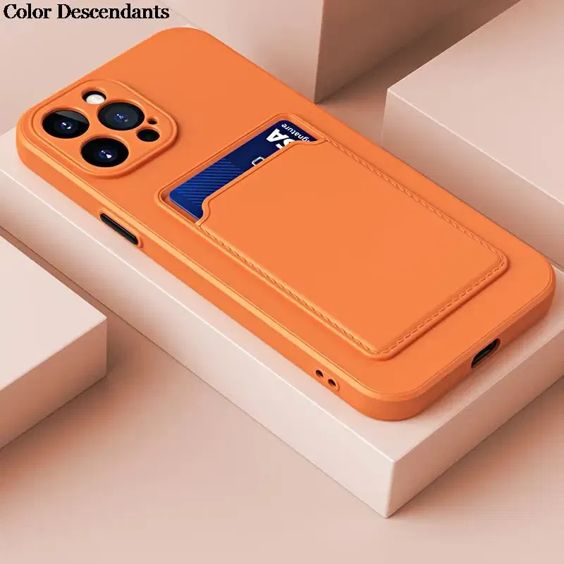 Color: Clear, Material: POLYESTER - Card Holder Wallet Case For Samsung Galaxy A32 A53 A33 A13 A52 5G Case on A72 A22 A12 A51 A71 Shockproof Liquid Silicone Cover