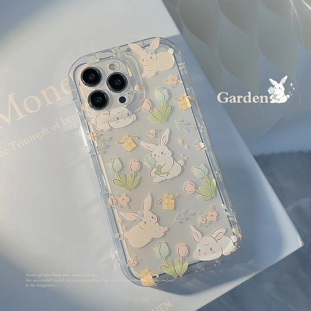 Color: black, Compatible-Phone Models: For Samsung Galaxy S22 - Cute Cartoon Bunny Print Phone Case for Samsung Galaxy 24 23 22 21 20 Plus Ultra FE A73 A72 A71 A52 A51 A32 Note 20 Airbag Funda