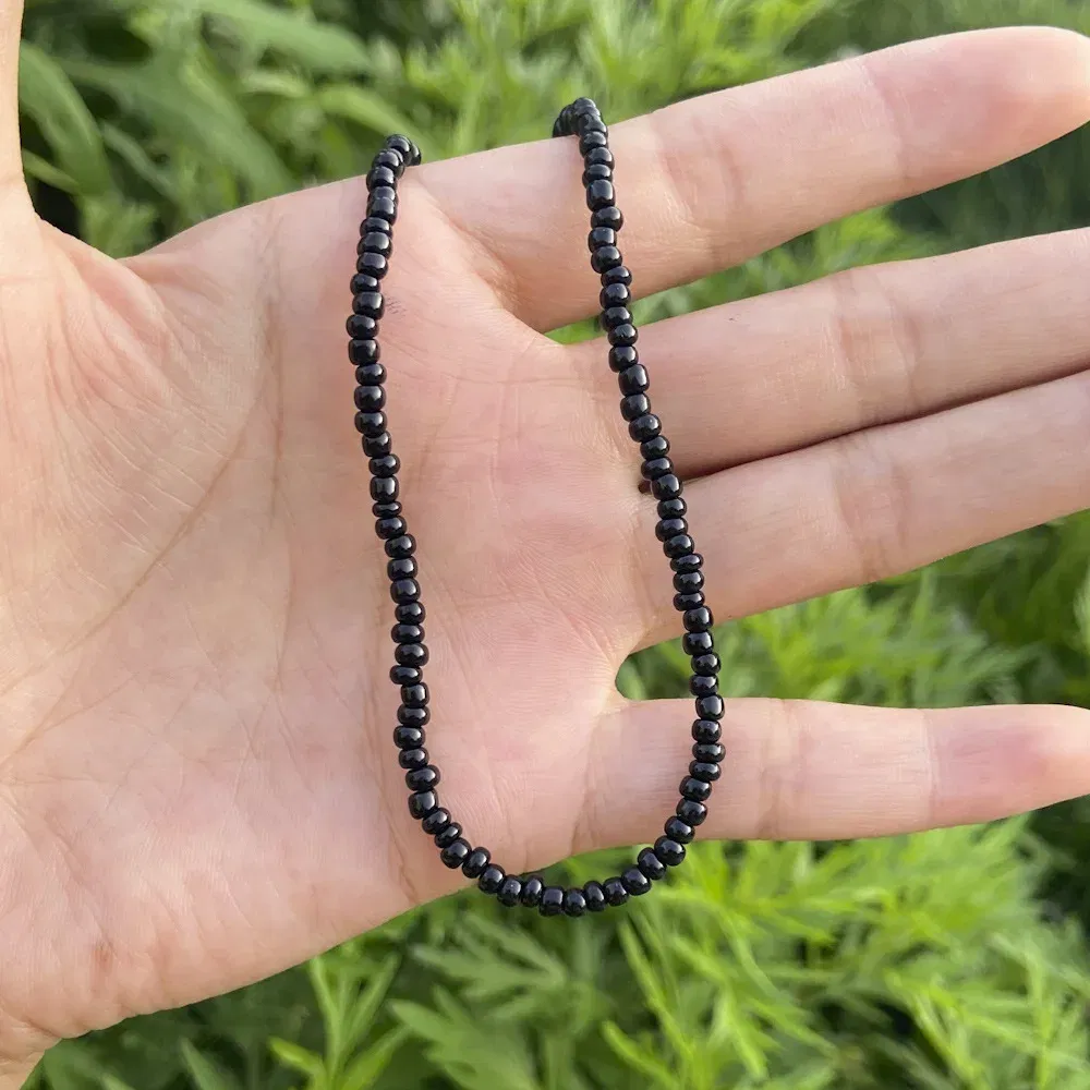 Metal Color: cobalt violet - 2022 New Trend Colorful Rice Beads Necklace Bohemia Fashion Style Ladies Clavicle Chain Necklace Girls String Pearl Neck Jewelry