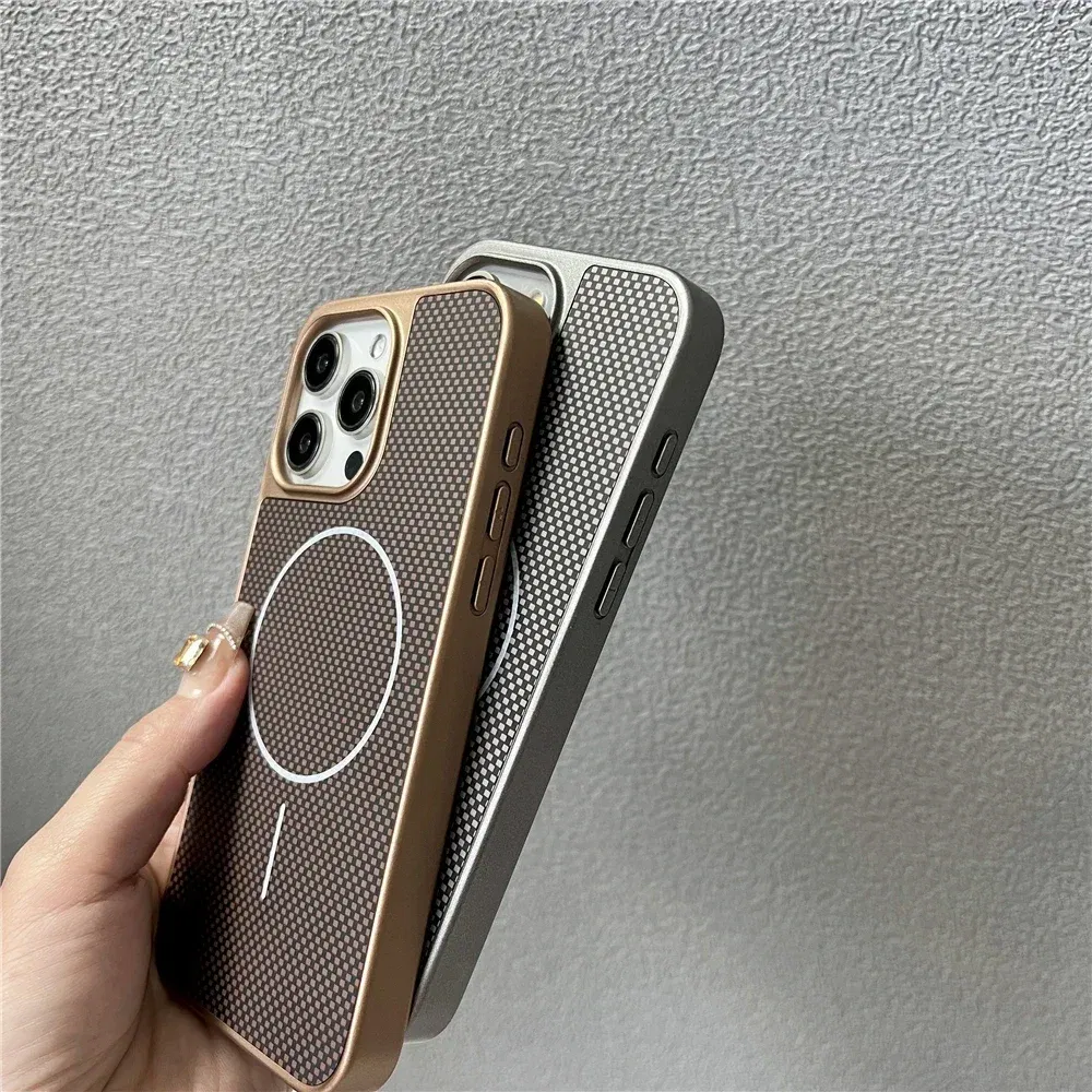 Color: black, Compatible-Phone Models: For iPhone 16 Plus - Carbon Fiber Textured Magnetic Phone Case For iPhone 16 Pro Max 15 14 13 12 Shockproof Soft Cover For Magsafe Wireless Charging