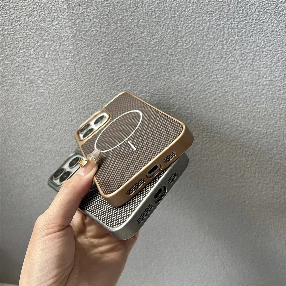 Color: black, Compatible-Phone Models: For iPhone 16 Plus - Carbon Fiber Textured Magnetic Phone Case For iPhone 16 Pro Max 15 14 13 12 Shockproof Soft Cover For Magsafe Wireless Charging
