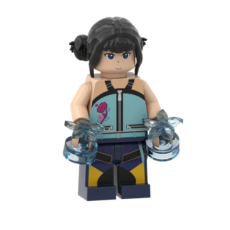 Color: Silver - KPOP Demon Hunters Cartoon Doll Building Blocks Kawaii Mini Action Figure Head Assembly Toys Children's Educational Toys Gift