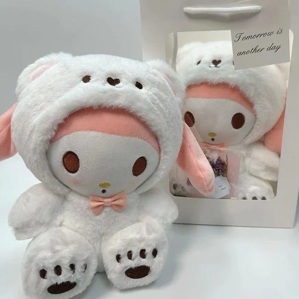 Color: Orchid, Height: 11cm-30cm - kawaii Sanrio Plushies Toy Hello Kitty Cinnamonroll Pochacco Kuromi Plush Doll Cos Bear Cute Toys Children Birthday Gifts