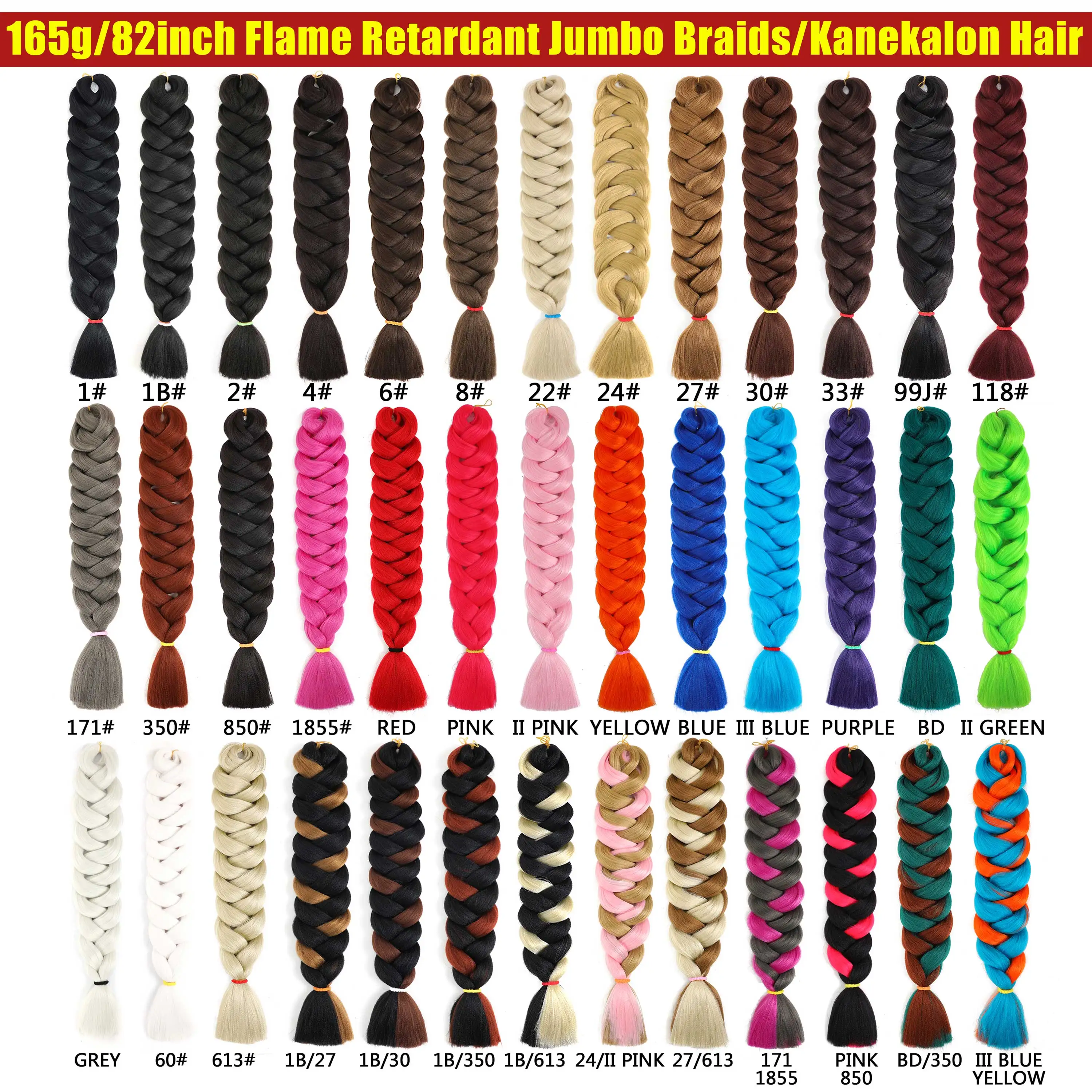 Color: P18/613, Stretched Length: 32inches, Ships From: CHINA, Bulk Buy: 3Pcs/Lot - Synthetic Braiding Hair Wholesale 82Inch 165g Ombre Braiding Hair Packs Jumbo Braid Hair For Women DIY Hairstyle Blue Grey