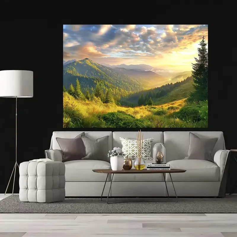 Polyester Mountain Scenery Backdrop - Universal Fit for All Occasions