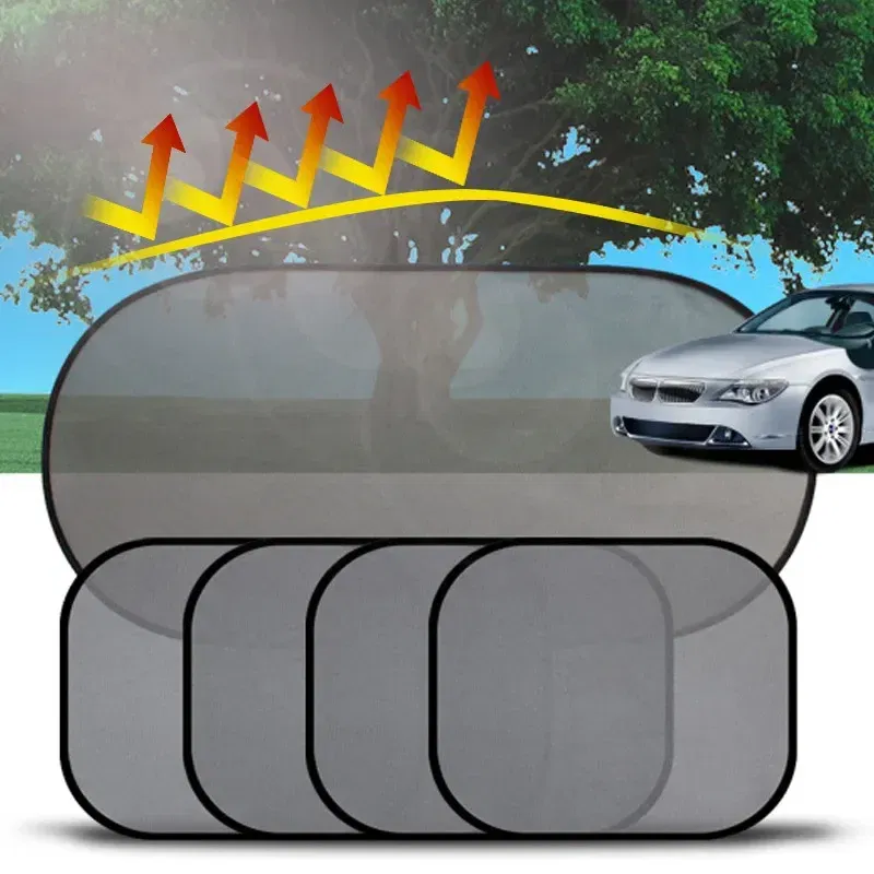 Color: WHITE, Ships From: CHINA - Car Sun Shade UV Protection Folding Auto Rear Window Sunshade 100x50cm Universal Mesh Back Window Visor with Suction Cups