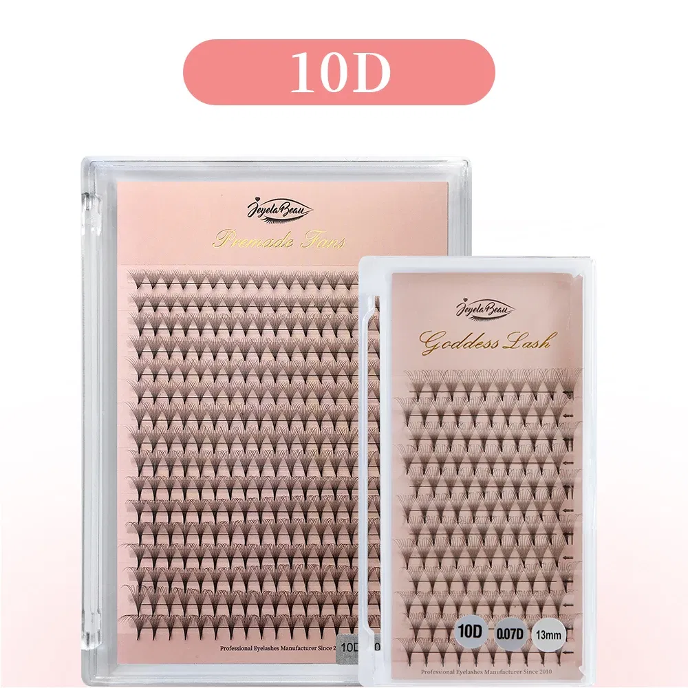Color: LIGHT GRAY, Curl: D, Thickness: 0.07mm, Length: 9mm, Ships From: CHINA - Goddess Premade Volume Fans 5D 6D 10D 12D 14D 16D 20D Individual Lashes Extension Pointy Stem Russian Volume Fans 120/320 fans