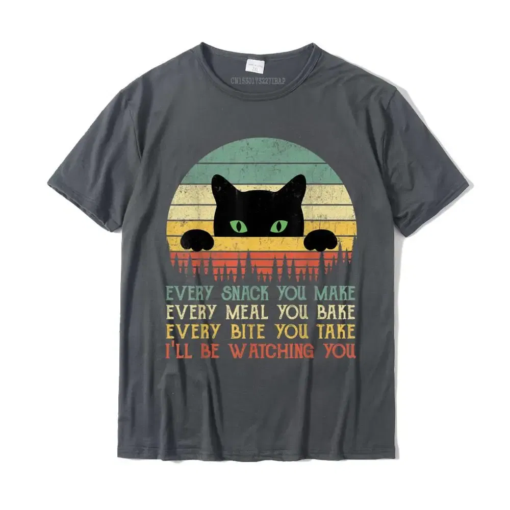 Color: Dark Grey, Size: XL - Every Snack You Make Cat Funny Cat Mom Cat Mama Cat Dad T-Shirt Cotton T Shirts For Men Custom T Shirt Rife Printed