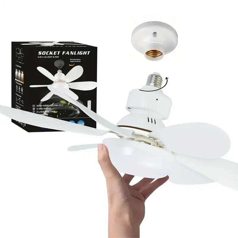 1pc Multifunctional E26/E27 Socket Ceiling Fan