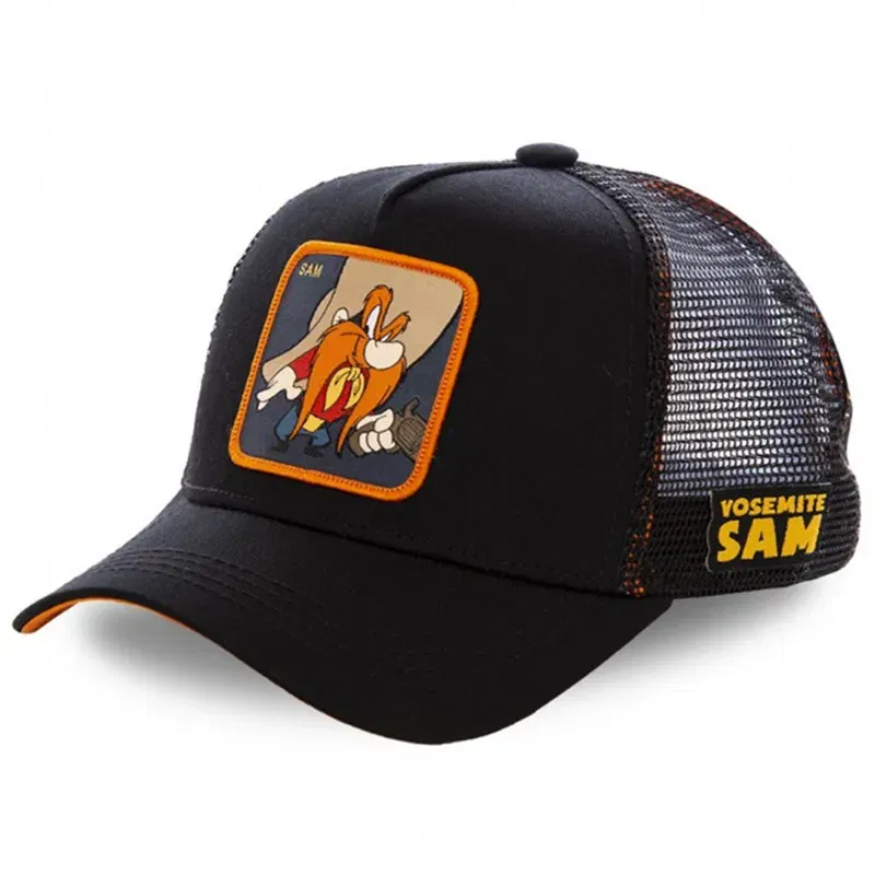 Color: Red - High Quality Disney Styles Anime Cartoon Snapback Cotton Baseball Cap Men Women Hip Hop Dad Mesh Hat Trucker Hat Dropshipping