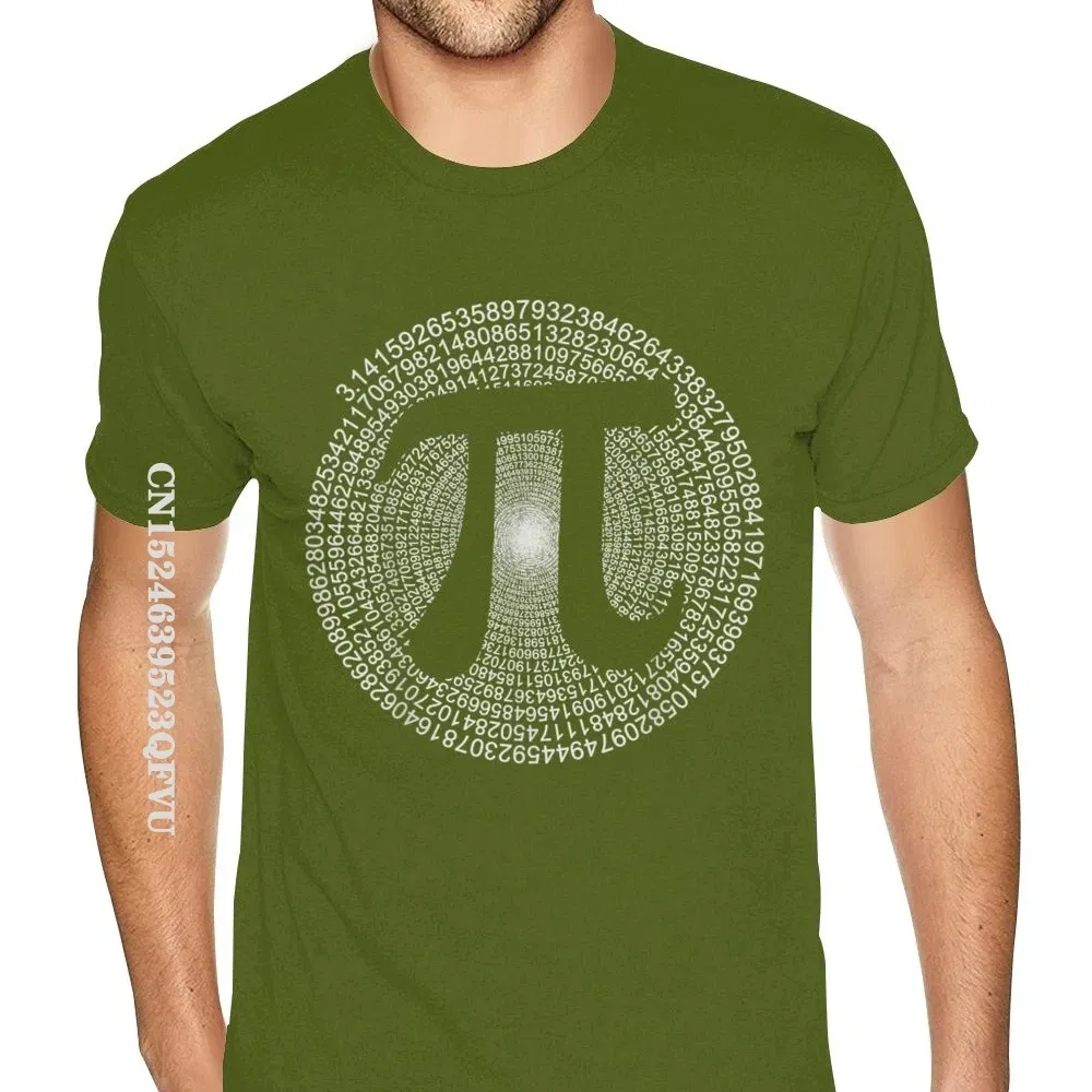 Color: army green, Size: XXXL - Classic Pi T Shirt 3,14 Pi Number Symbol Math Science Gift Tee Shirts For Men Make Your Own Soft Cotton HipHop Print Tee