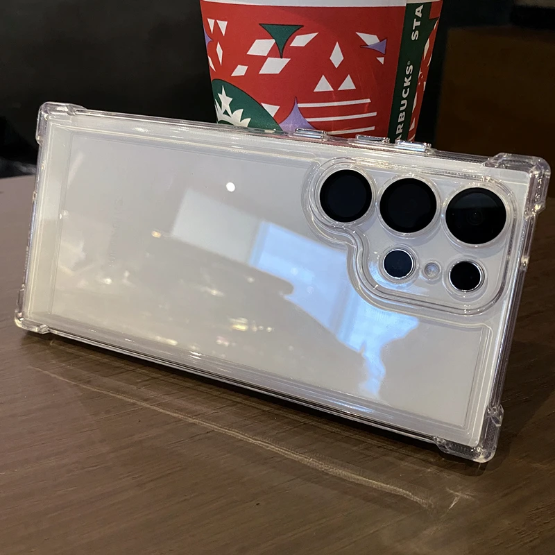 Color: Clear, Material: POLYESTER - Luxury Shockproof Clear Acrylic Case For Samsung Galaxy S24 S23 FE S22 Plus S24 Ultra A34 A54 A15 A25 A35 A55 A53 5G Hard Cover