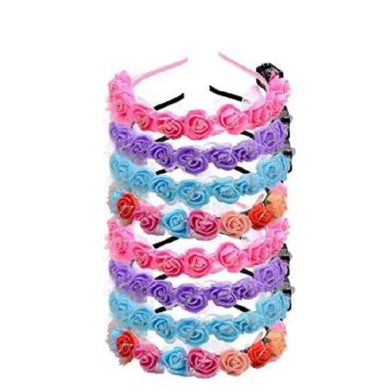 Color: Lavender - Luminous Rose Flower Headband LED Light up Wreath for Women Girl Bridal Wedding Party Hairband Christmas Valentine's Day Gifts